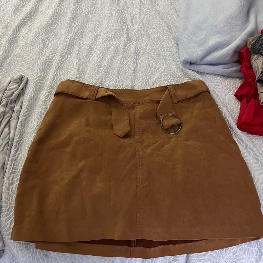 Hollister Tan Tie Front Mini Skirt Casual